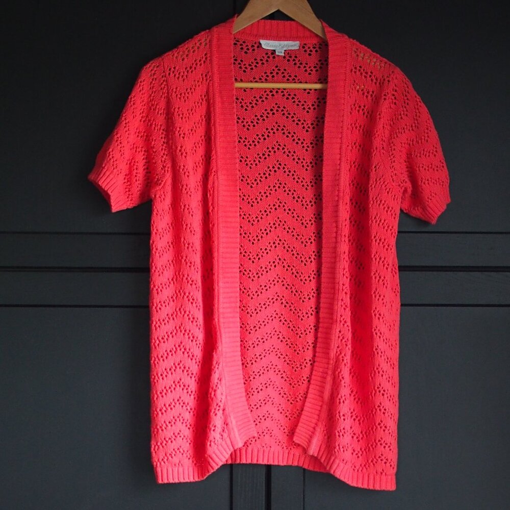 Classic Editions | Short Sleeve Open Knit Cardigan